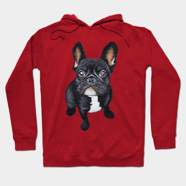 Dog French Bulldog Hoodie by PaperTigress